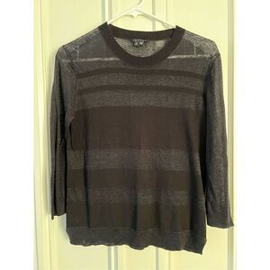 Theory lightweight sheet striped black sweater S